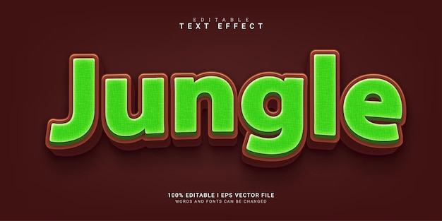 Jungle cartoon 3d editable text effect