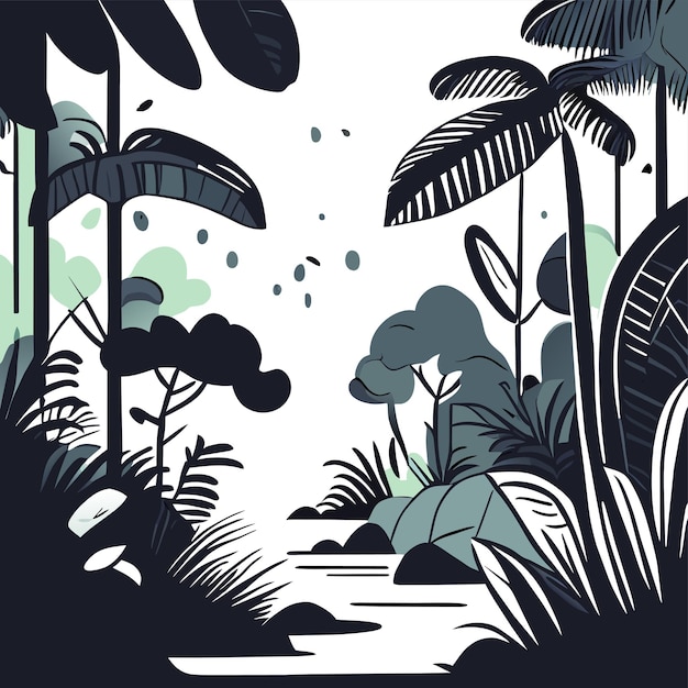 Jungle dier tropisch bos handgetekende platte stijlvolle cartoon sticker icoon concept geïsoleerd