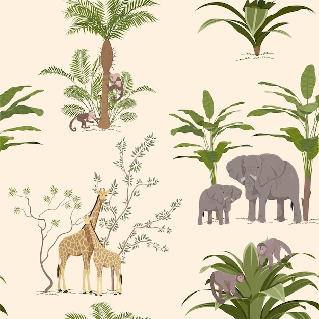 Jungle dieren behang naadloos patroon