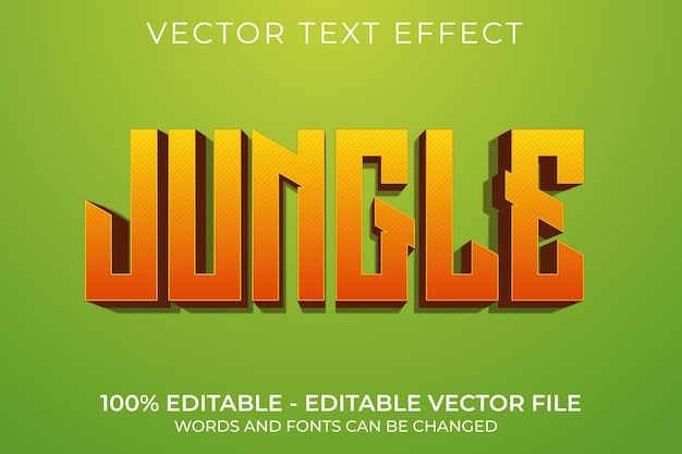 Jungle editable 3d text effect