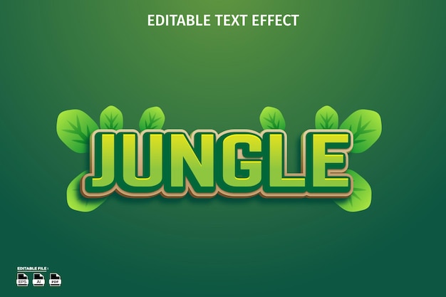 Vector jungle editable text effect