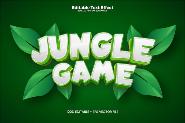 Jungle game bewerkbaar teksteffect in moderne trend