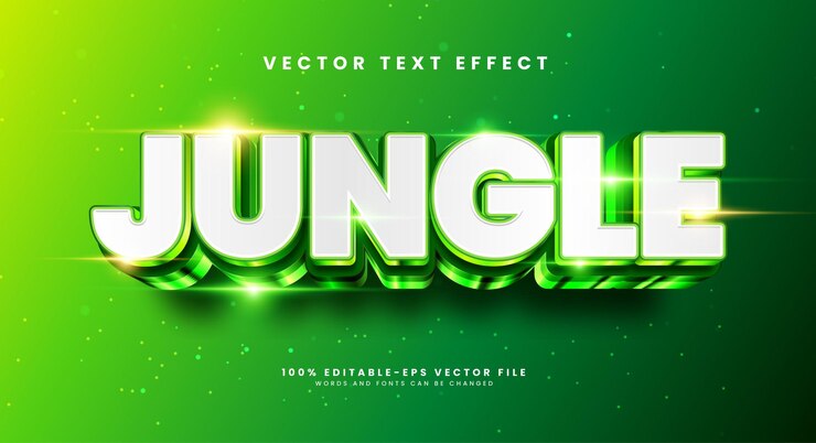 Jungle groen bewerkbaar tekststijleffect Vectorteksteffect met luxeconcept