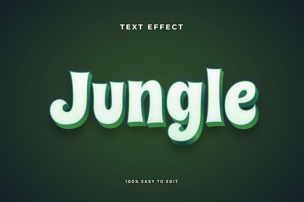 Jungle groen wit teksteffect