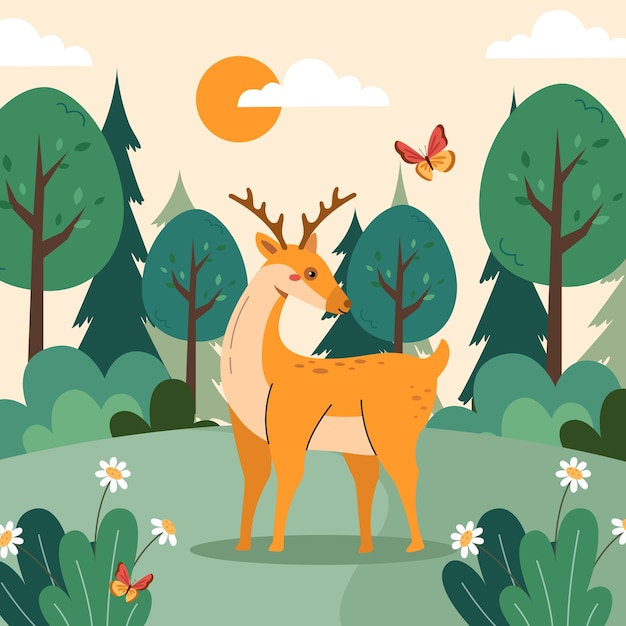 Jungle illustration in flat design