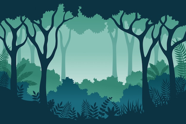 Vector jungle landschap illustratie