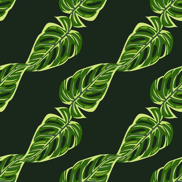 ジャングル リーフのシームレスなパターン エキゾチックな植物のテクスチャー 花の背景 装飾的な熱帯のヤシの葉の壁紙