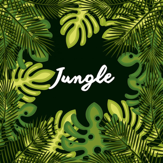 jungle leaves pattern isolated icon design