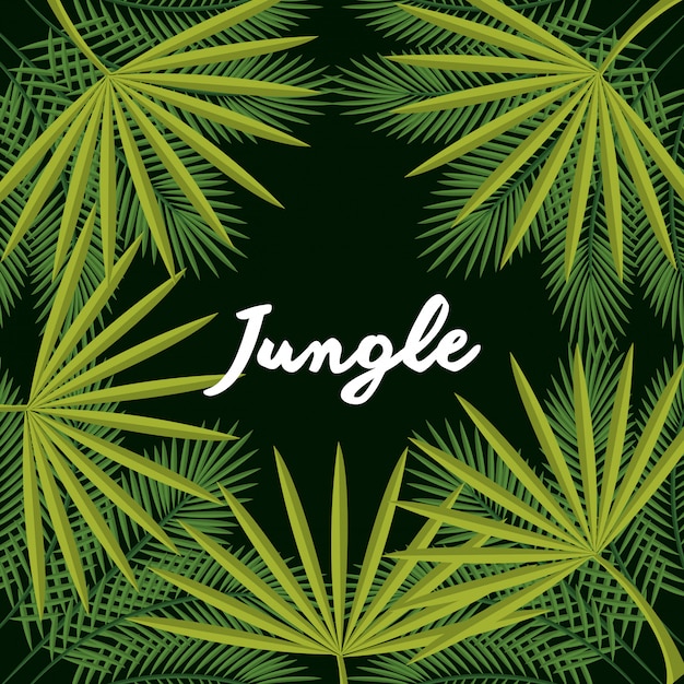 정글 나뭇잎 패턴 격리 아이콘 디자인
