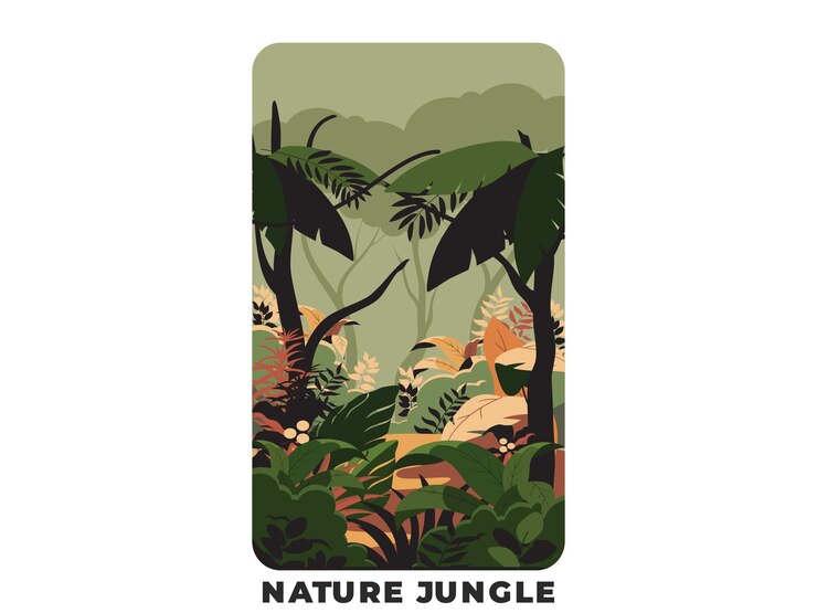 Vector jungle nature tropical forest background