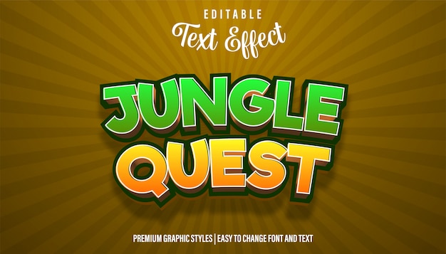 Jungle quest speltitel bewerkbaar teksteffect