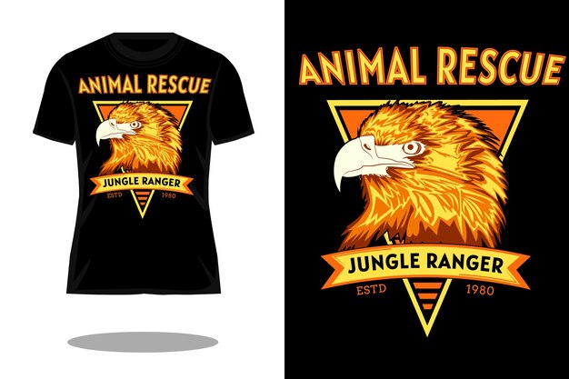 Jungle ranger retro t-shirt ontwerp