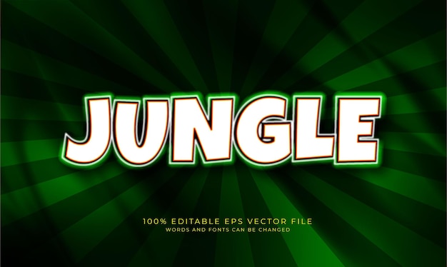 Vector jungle text effect banner template design