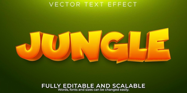 Jungle text effect, editable cartoon and comic text style