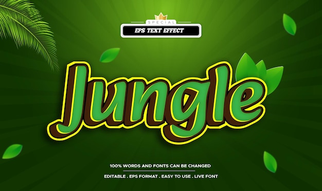 Jungle text effect editable