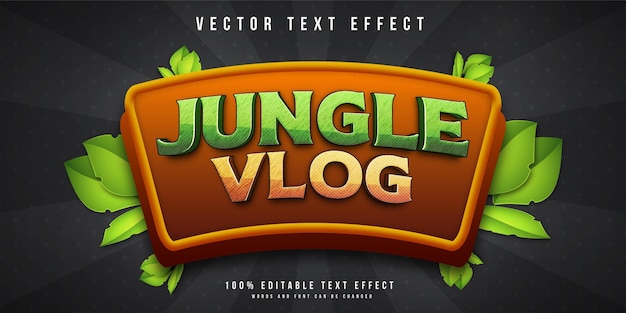 Jungle vlog 3d text effect template