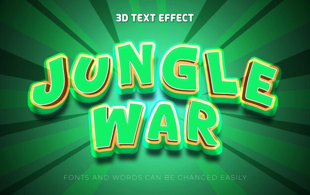 ジャングルウォー 3D 編集可能なテキスト効果スタイル