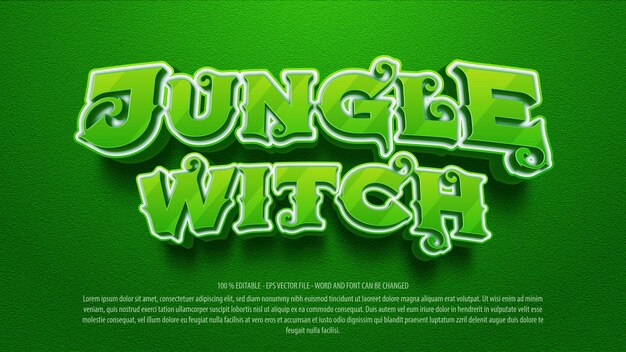 Jungle witch editable text effect