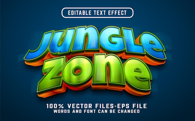 Jungle zone 3d teksteffect premium psd met slim object