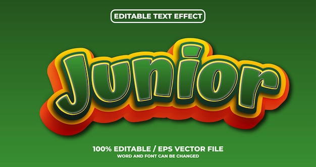 Junior editable text effect