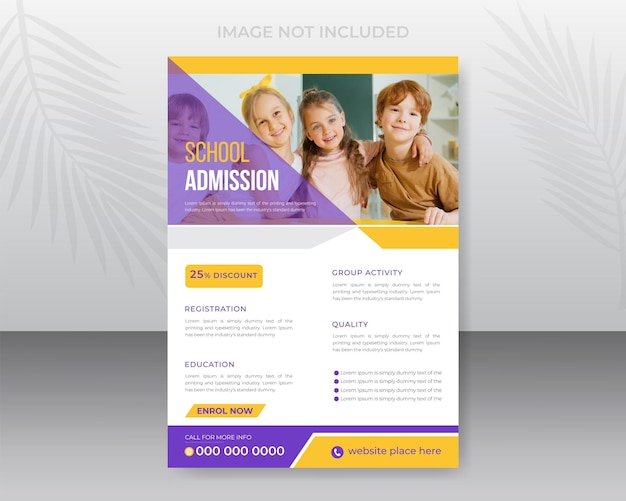 junior school admission flyer design template