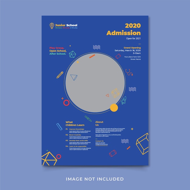 Junior School Admission Open Flyer Template