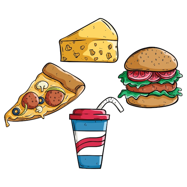 Junk food doodle set