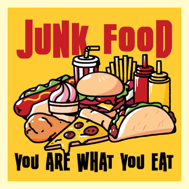 Vector junk food poster illustratie