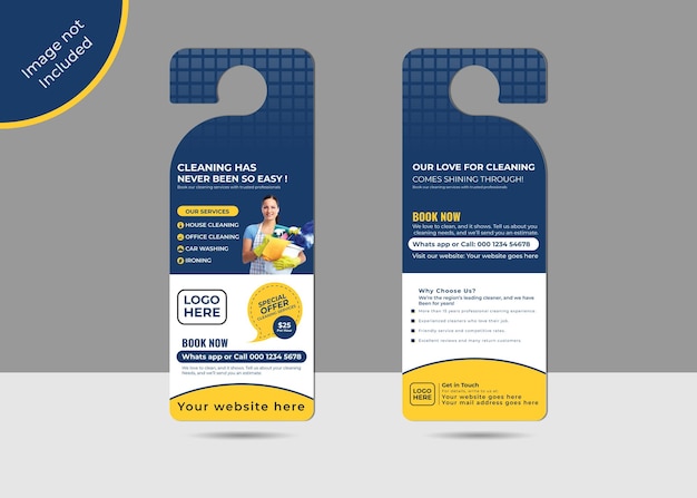 Junk removal service agency door hanger design or cleaning, Laundry Services Door Hanger template