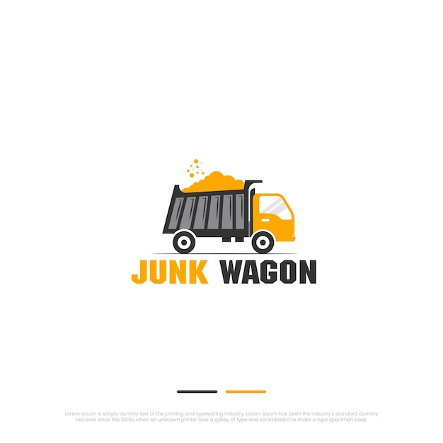 Vector junk truck logo design