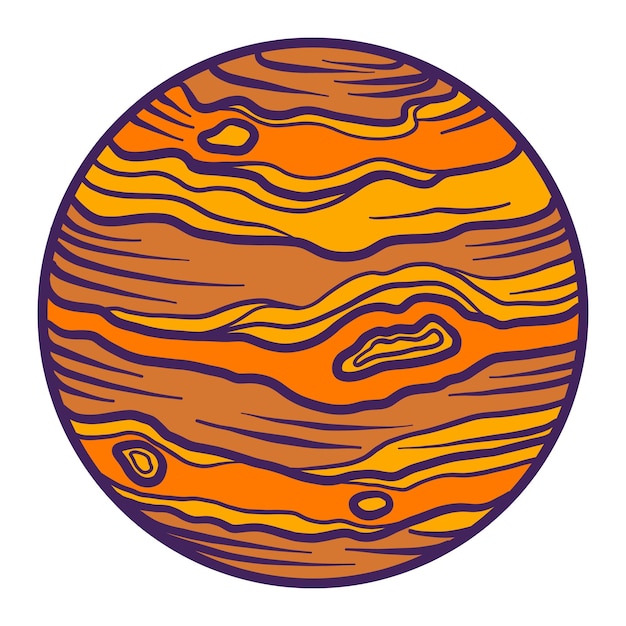 Jupiter planet icon Hand drawn illustration of jupiter planet vector icon for web design