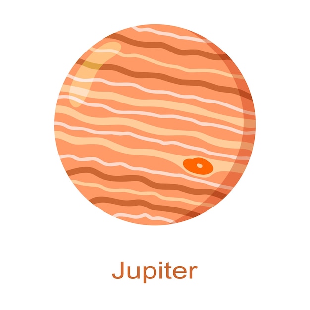 Jupiter planet icon met naam Planet in het zonnestelsel