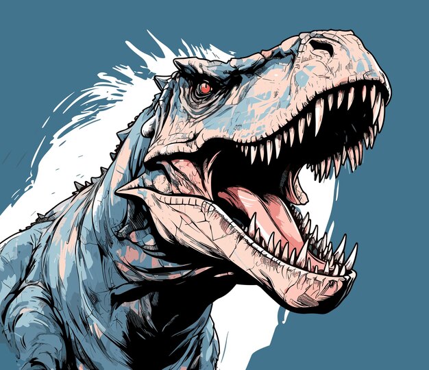 ジュラシック ワールド ティラノサウルス レックス恐竜の肖像画ベクトル ポップ アート スタイル ポスター t シャツ ステッカーなどのテンプレート