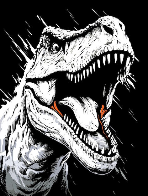 Jurassic World Tyrannosaurus rex dinosaur portrait in vector pop art style Template for poster tshirt sticker etc