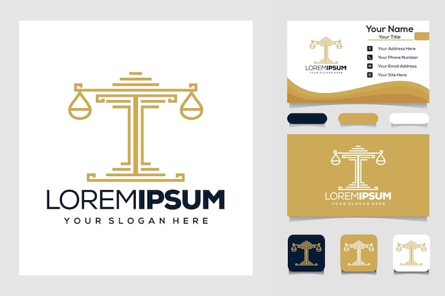Juridisch symbool van justitie advocatenkantoren advocatenkantoor luxe logo ontwerpsjabloon en visitekaartje