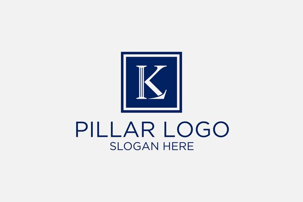 Juridische pijler logo initialen LK premium vector