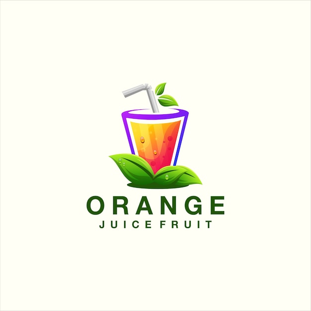 Jus d'orange kleurovergang logo ontwerp