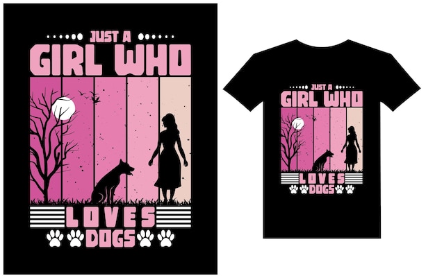 犬のtシャツのデザインが好きな女の子だけ