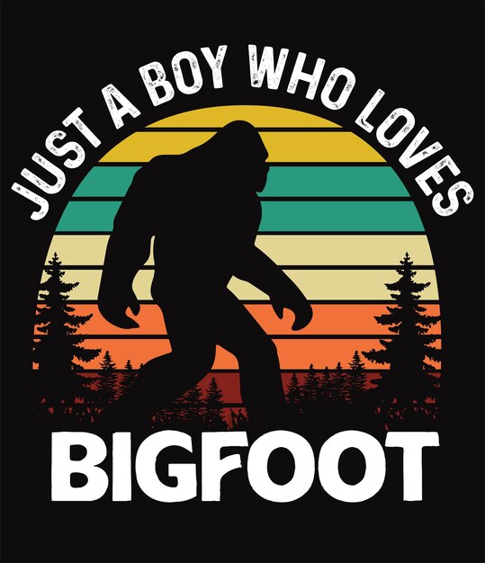 Vettore solo un ragazzo che ama il design della maglietta bigfoot