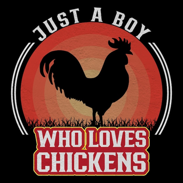 Дизайн футболки «Просто мальчик, который любит цыплят»