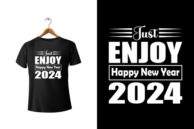 ベクトル 新年明けましておめでとうございます 2024年ベクトルタイポグラフィーtシャツ