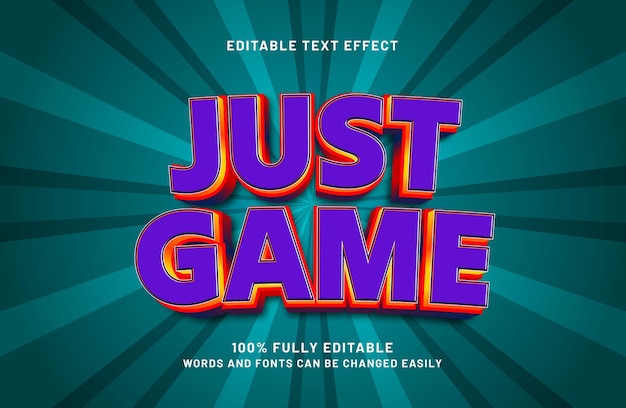 just game editable text effect in modern and simple text style