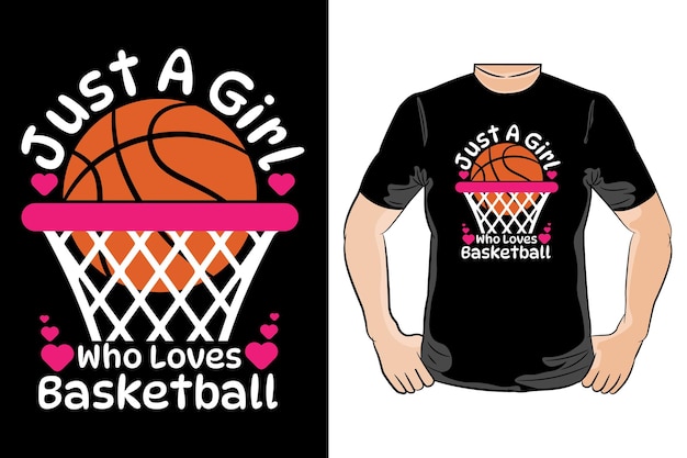 Solo una ragazza che ama il design della maglietta tipografica del basket