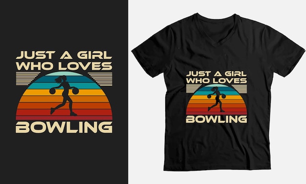 Vector just a girl who loves bowling tshirt design