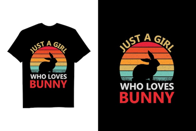 Solo una ragazza che ama il design della maglietta vettoriale retrò bunny