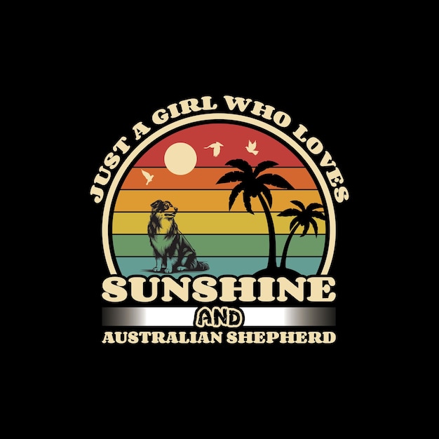 단지 빛 과 오스트레일리아 셰퍼드 를 사랑 하는 소녀