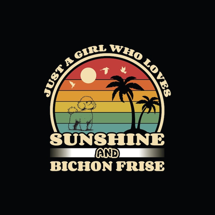 वेक्टर just a girl who loves sunshine and bichon frise t shirt