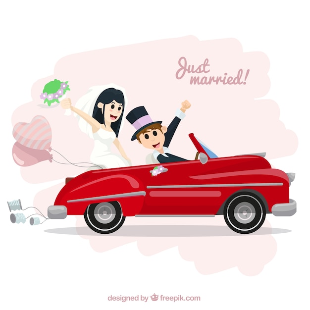 Vettore illustrazione just married