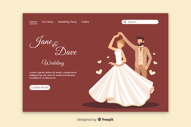 Just married landing page template