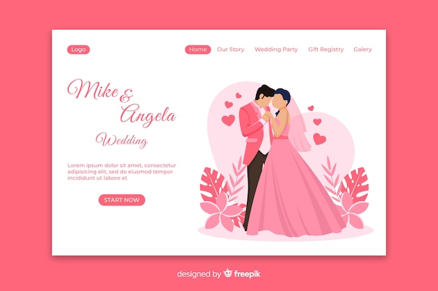 Just married landing page template